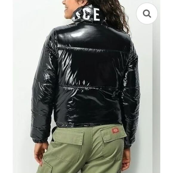 Members Only Space Jam Looney Tunes HiShine Black Puffer Jacket Large Lola Bunny - Picture 3 of 16